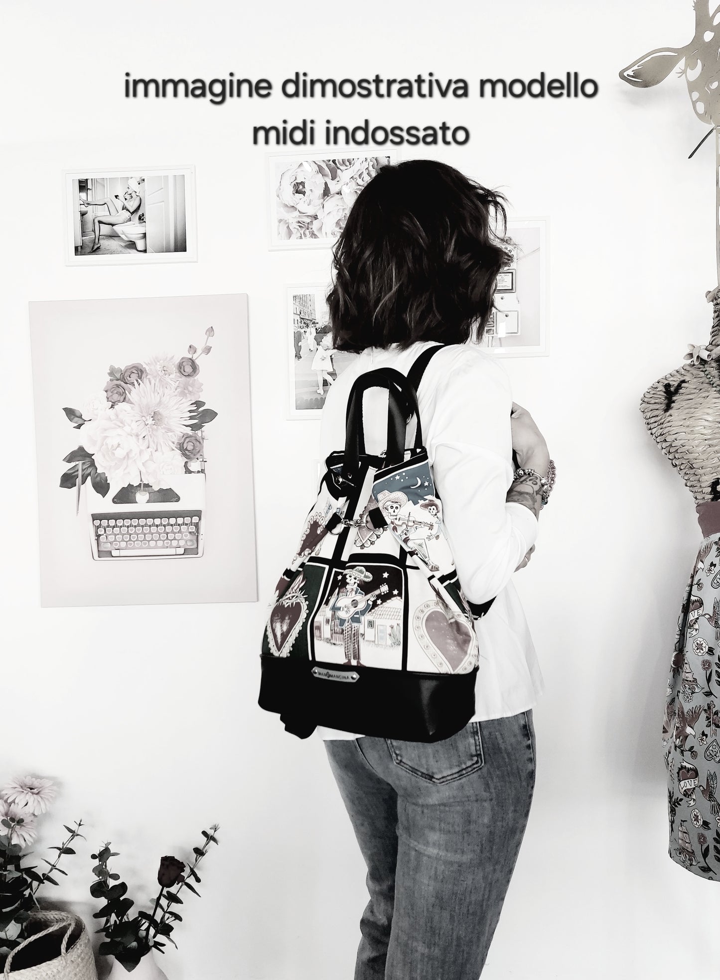 BORSA ZAINO 3 IN 1 CUOIO / tattoo black