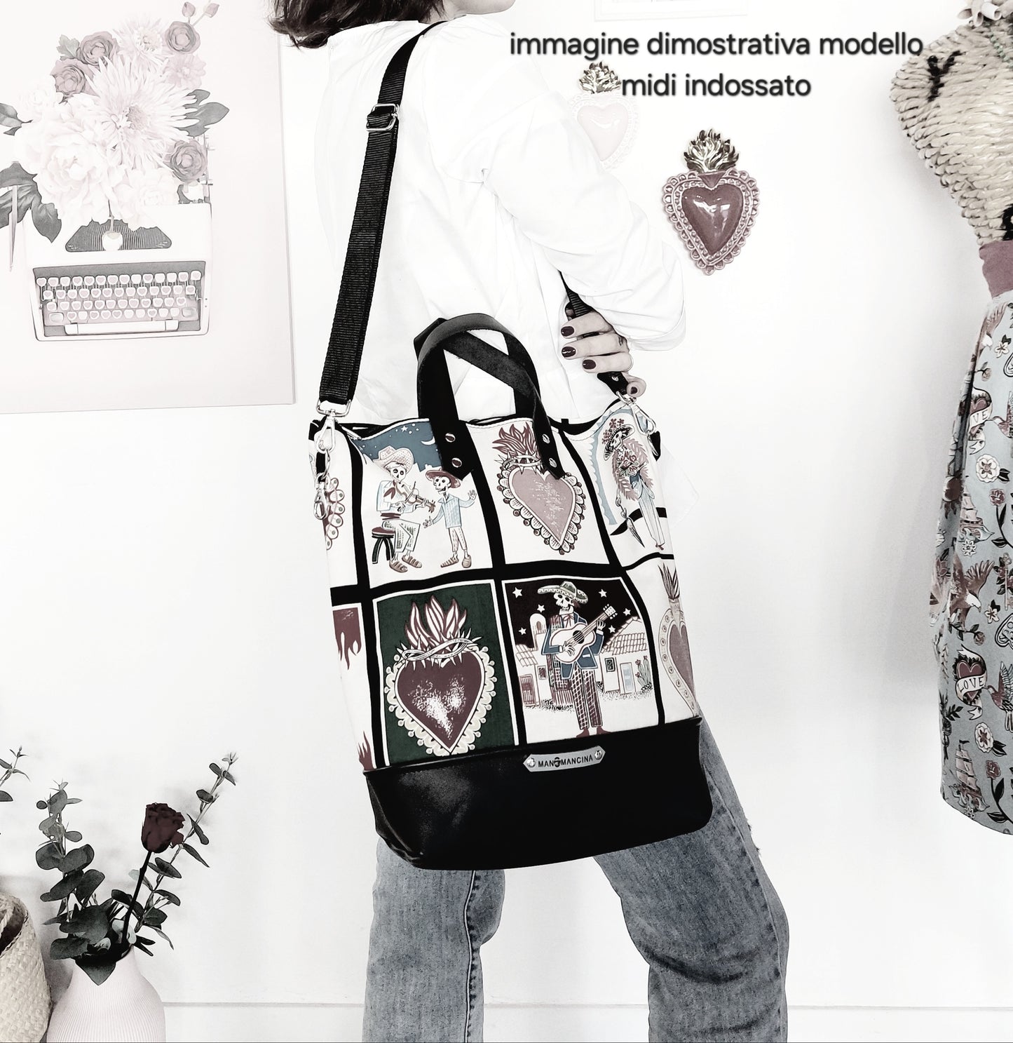 BORSA ZAINO 3 IN 1 CUOIO / tattoo black