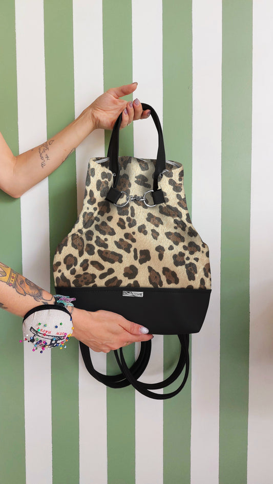 BORSA ZAINO 3 IN 1 NERO / animalier