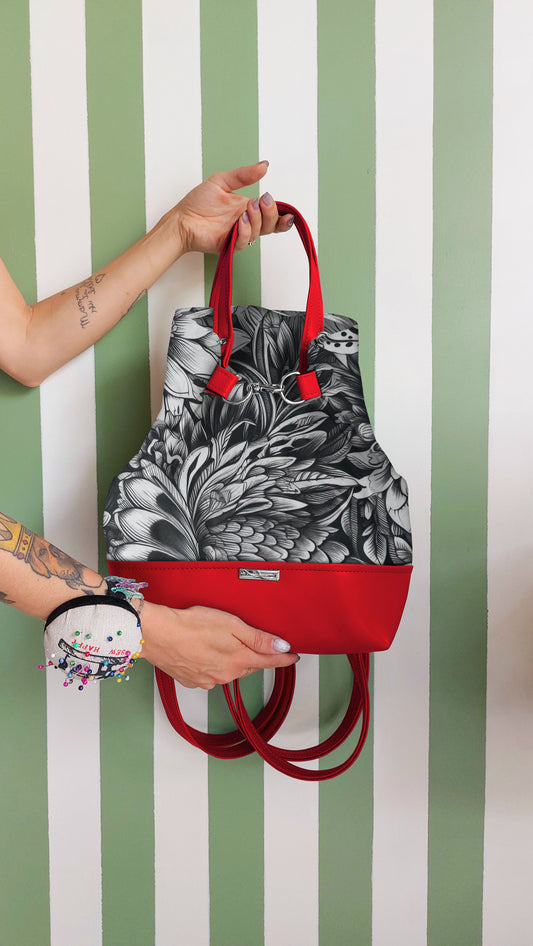 BORSA ZAINO 3 IN 1 ROSSO / b&w