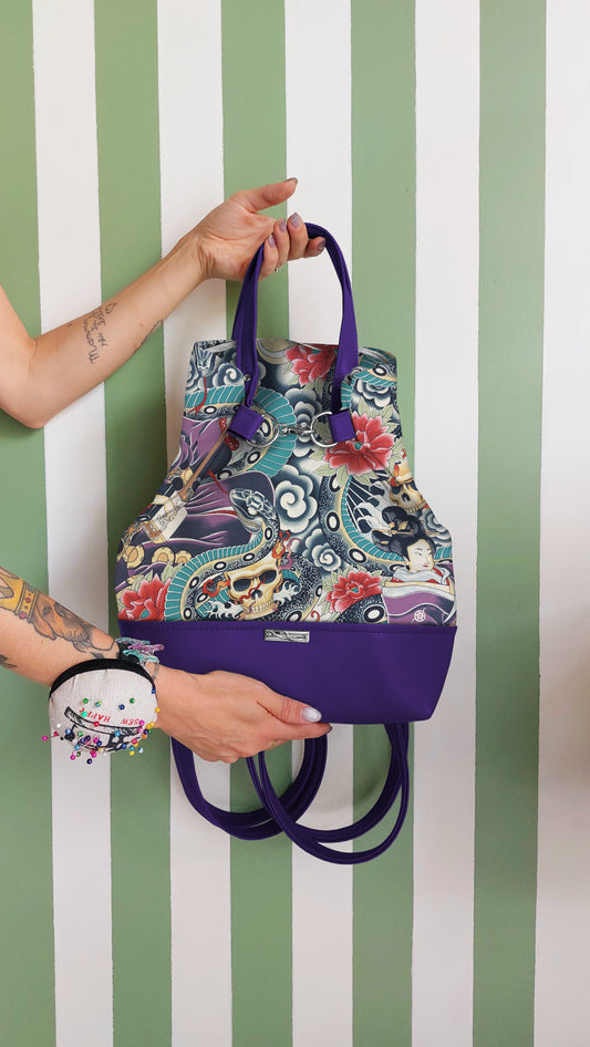 BORSA ZAINO 3 IN 1 VIOLA / japan multicolor