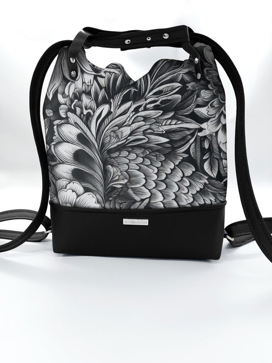 BORSA/ZAINO "BETTA" 2 IN 1 - NERO / b&w