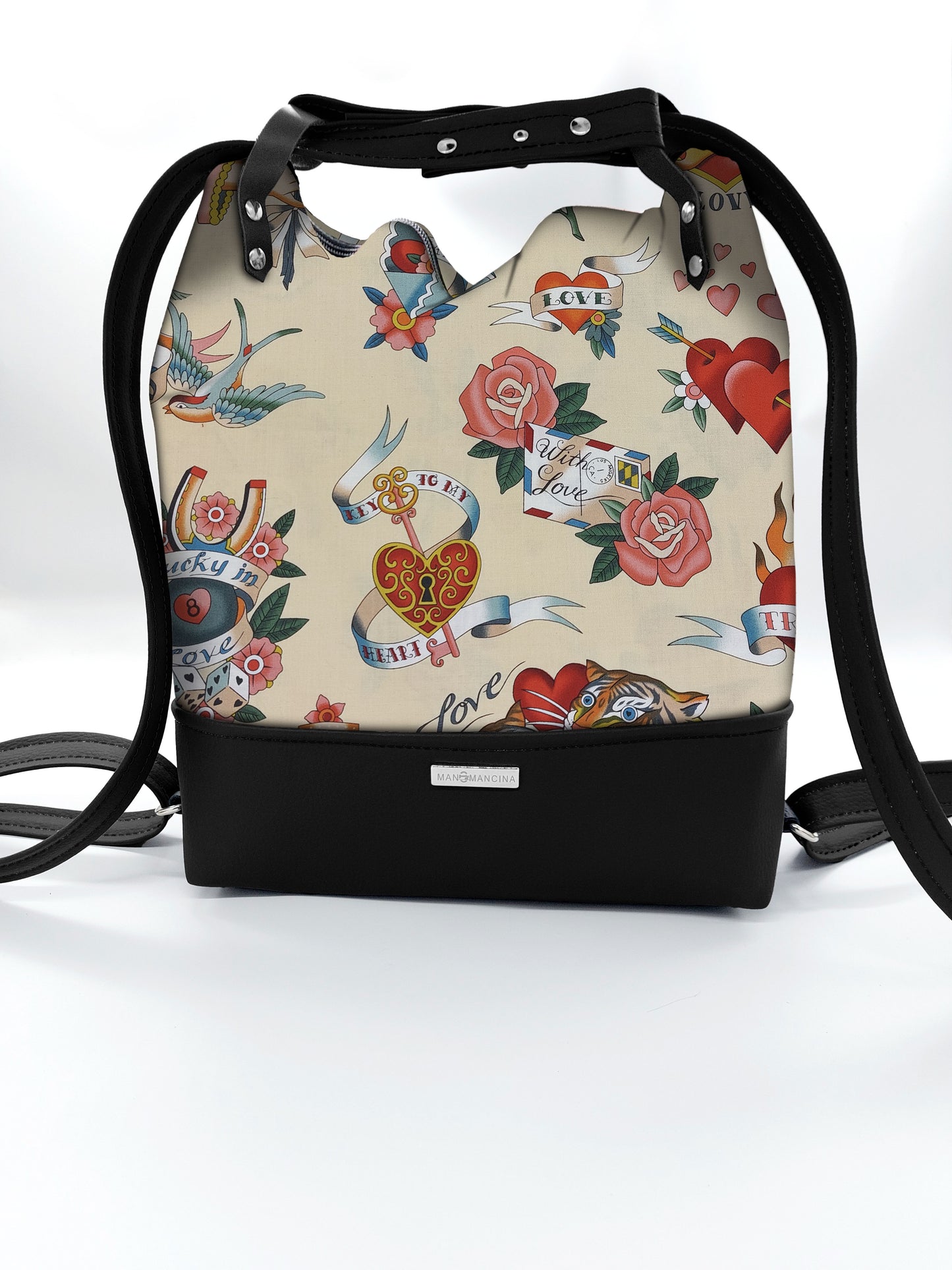 BORSA/ZAINO "BETTA" 2 IN 1 - NERO / new love