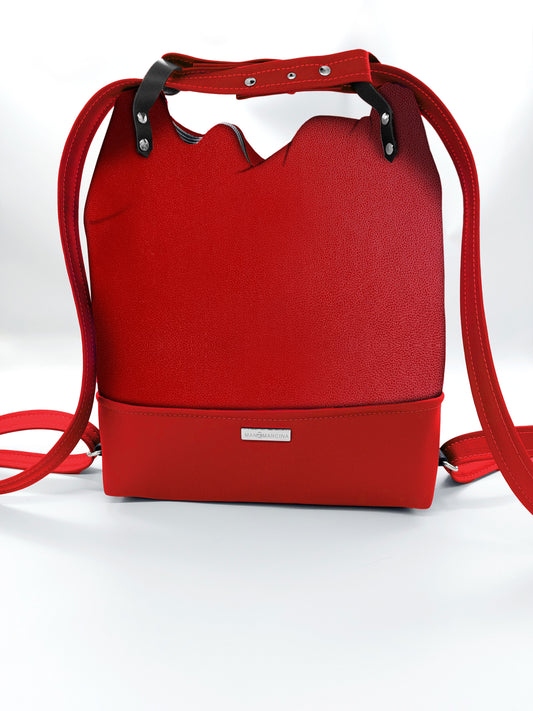 BORSA/ZAINO "BETTA" 2 IN 1 - ROSSO /t.unita