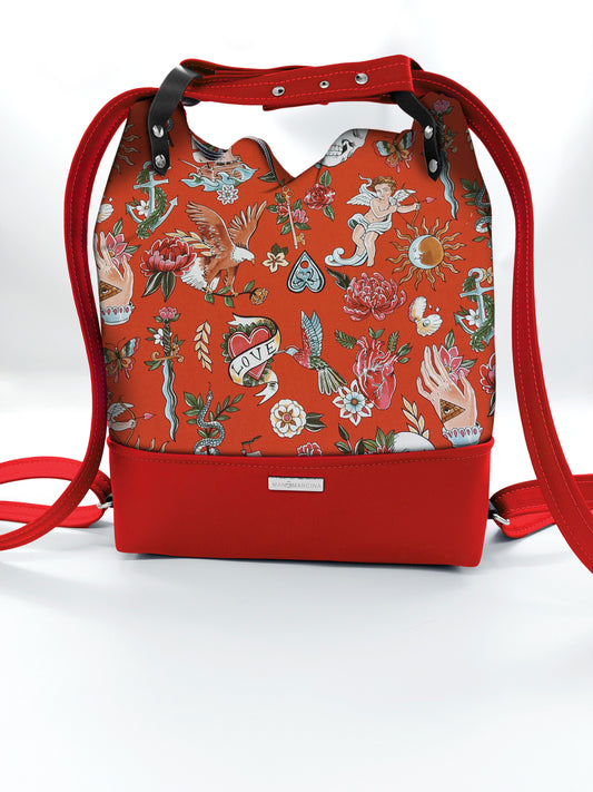 BORSA/ZAINO "BETTA" 2 IN 1 - ROSSO / tell tale rosso