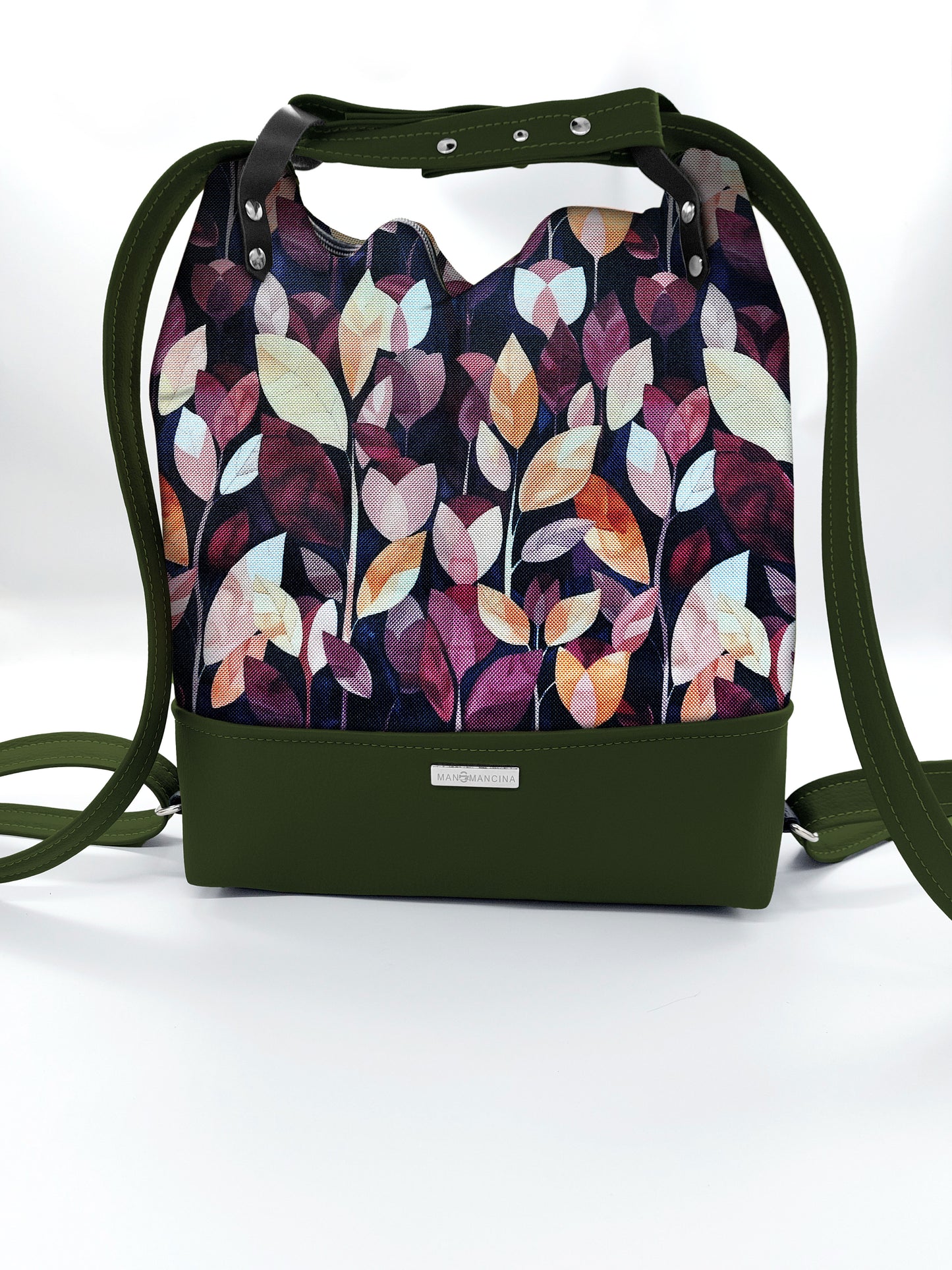 BORSA/ZAINO "BETTA" 2 IN 1 - VERDE/autunno