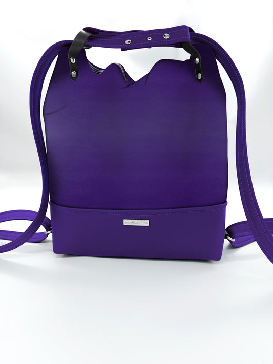 BORSA/ZAINO "BETTA" 2 IN 1 - VIOLA tinta unita