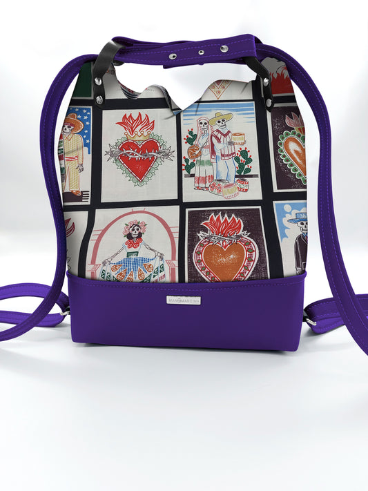 BORSA/ZAINO "BETTA" 2 IN 1 - VIOLA / ex voto nero