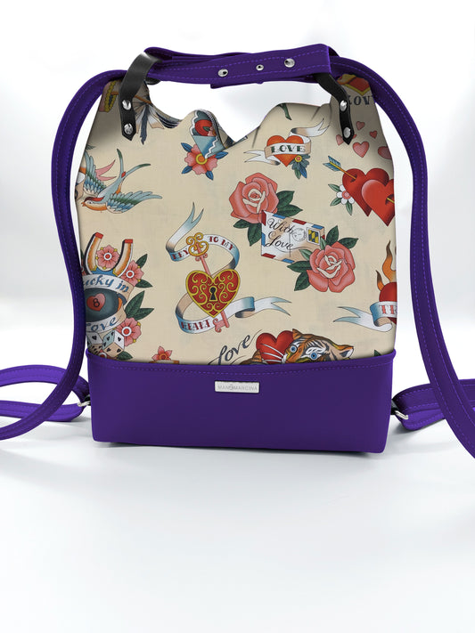 BORSA/ZAINO "BETTA" 2 IN 1 - VIOLA / new love