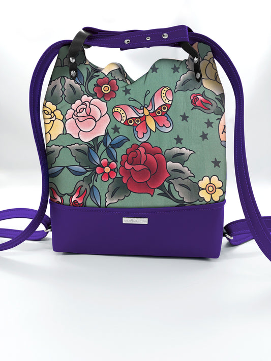 BORSA/ZAINO "BETTA" 2 IN 1 - VIOLA / true love verde