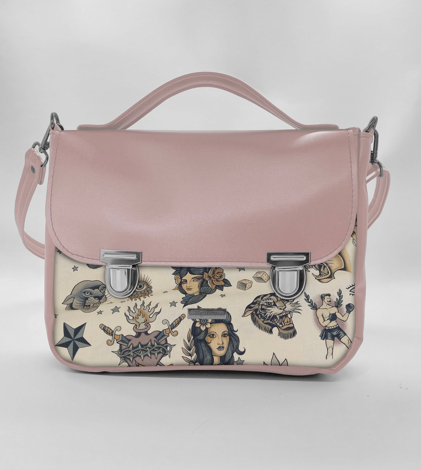 "DOTTY" VEGAN maxi SIMILPELLE rosa antico/tattoo beige