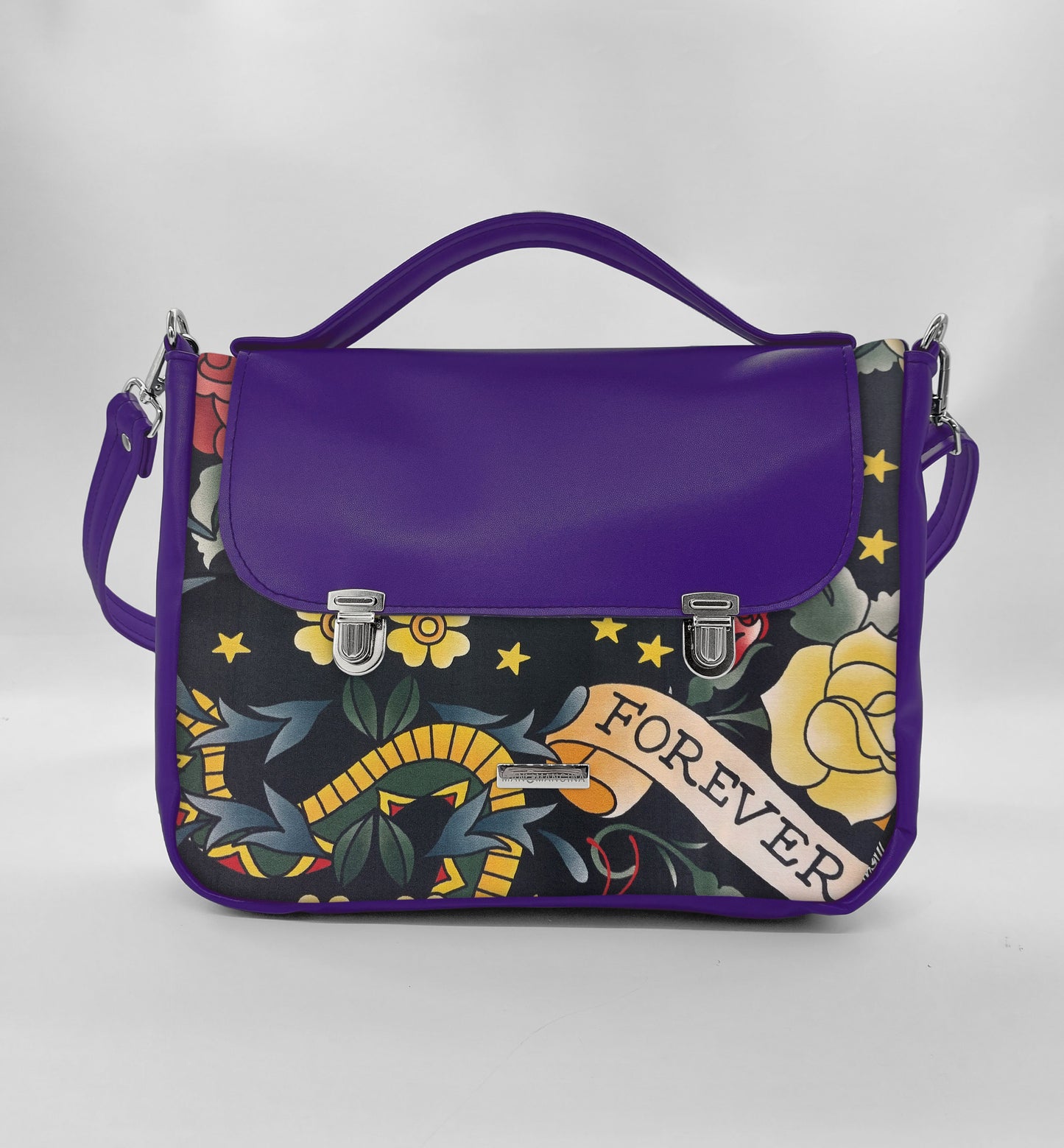 "DOTTY" VEGAN midi SIMILPELLE viola/tutte le fantasie