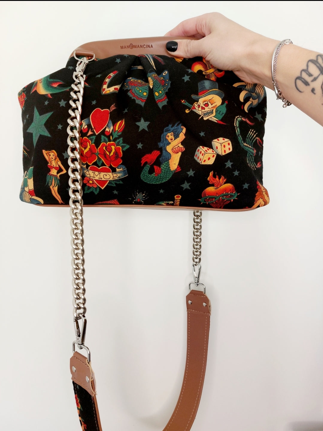 BORSA CLIC CLAC cuoio / tattoo one