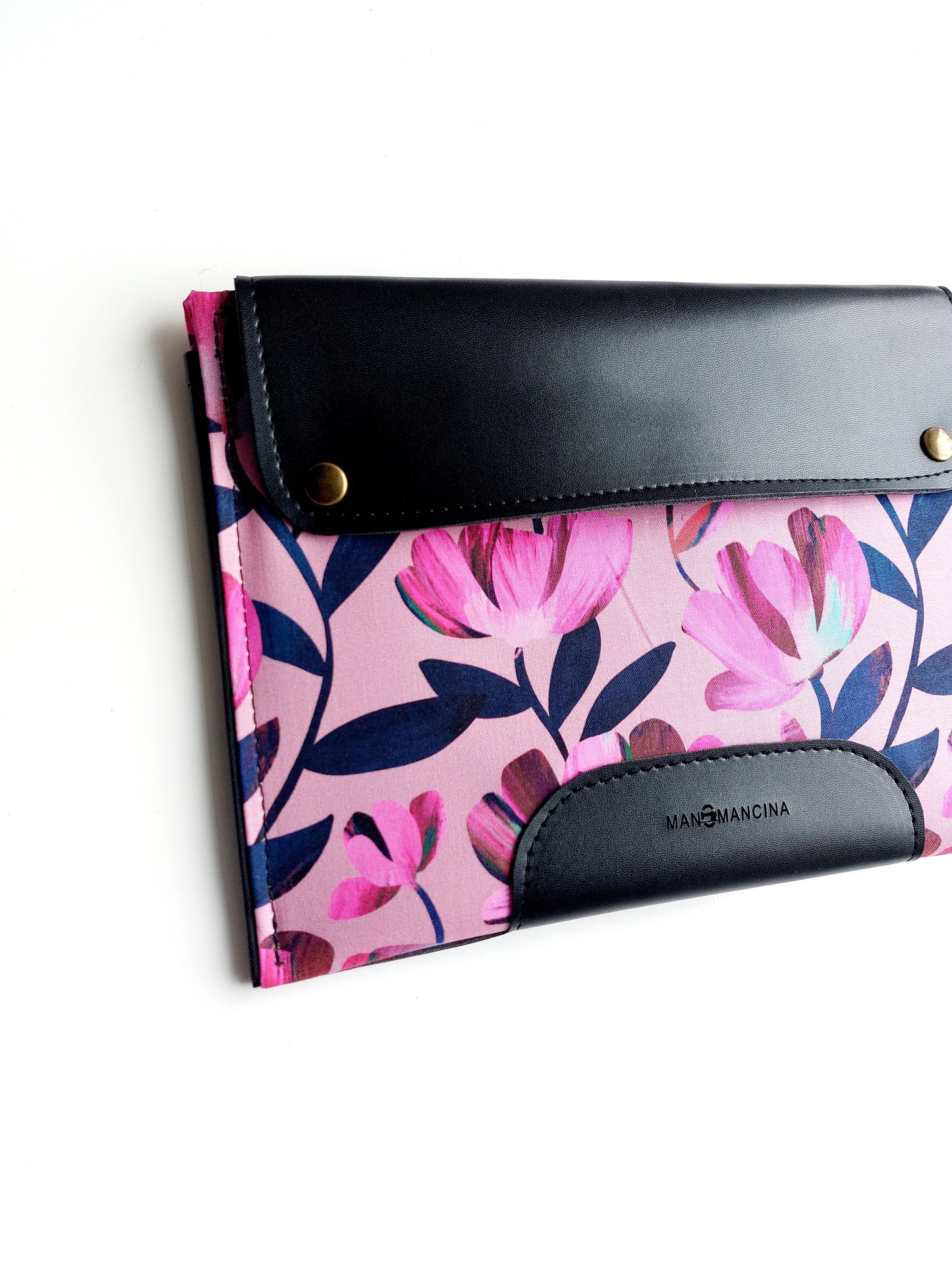 CUSTODIA PORTA TABLET nero/flowers fucsia