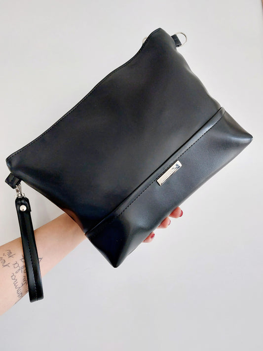 "POSCÈ" pochette in similpelle nero